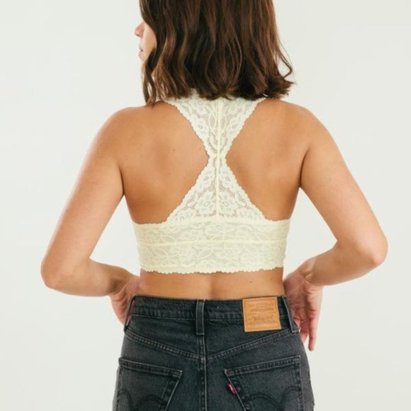 NWT Free People Racerback Bralette in Lemon Water Ice - Picture 2 of 8
